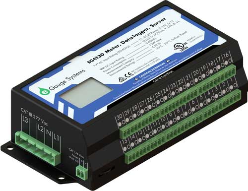 eGauge pro energy meter hardware with 30 sensor input
                channels, 1-phase, split-phase, 3-phase voltage,
                dc voltage, ANSI C12.2, revenue grade accuracy, revenue
                grade meter, utility meter, submeter, renewable energy
                meter, HomePlug AV, Modbus TCP and Modbus RTU, BACnet IP,
                Enternet communicaton, with 60 year data logger