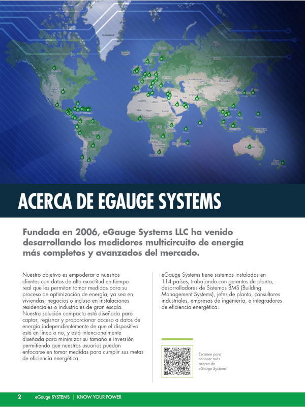 Spanish eGauge systems brochure screenshot